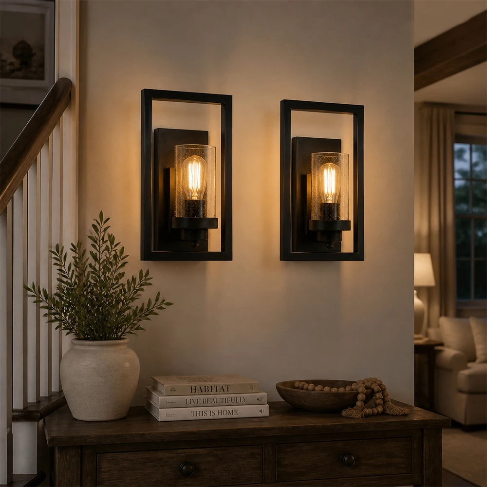 Industrial Vintage Glass Wall Sconce with Clear Glass Shade