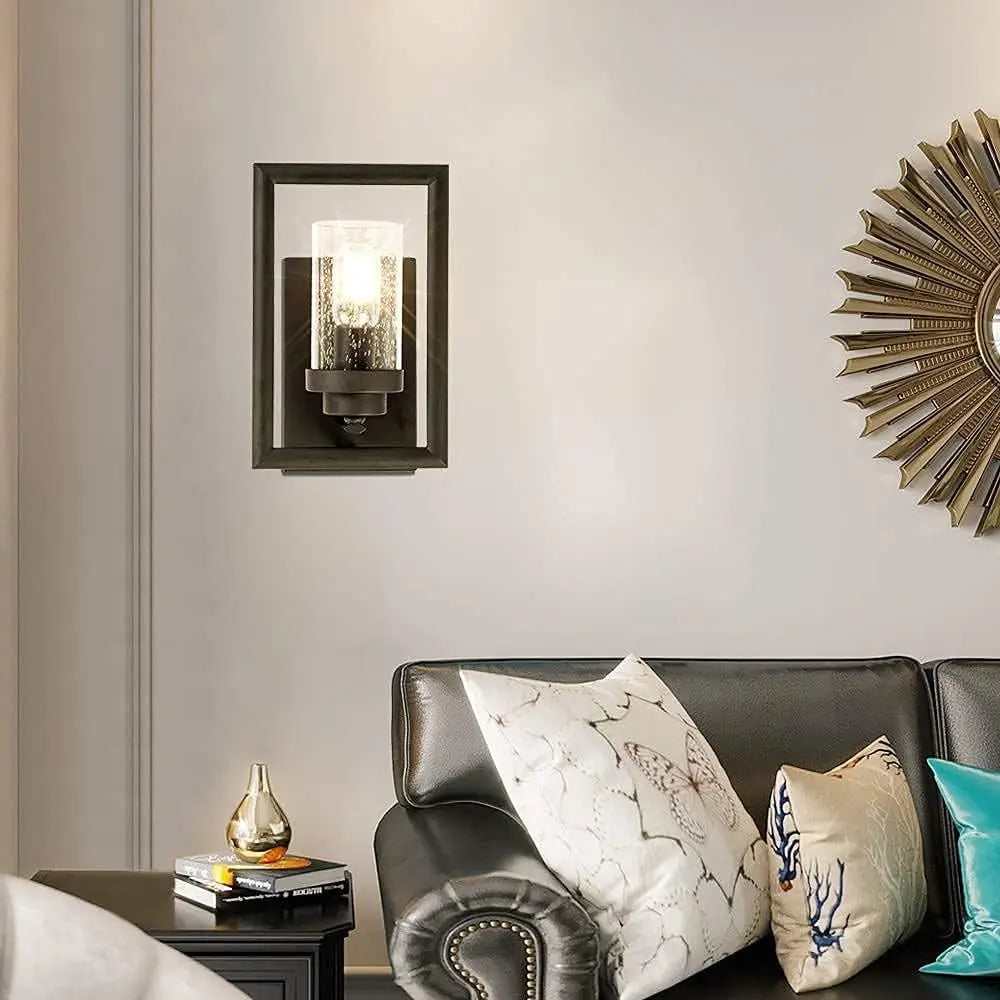 Industrial Vintage Glass Wall Sconce with Clear Glass Shade