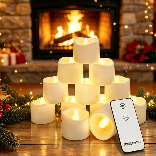 Flameless LED Remote Candles Battery Operated Electric Tea Light Candles Realistic Bright for Wedding Proposal Romantic Decor