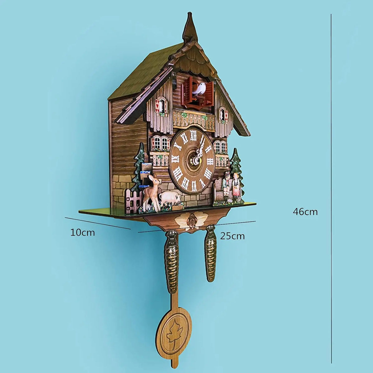 Northern European Cuckoo Wall Clock With Decorative Alarm Function