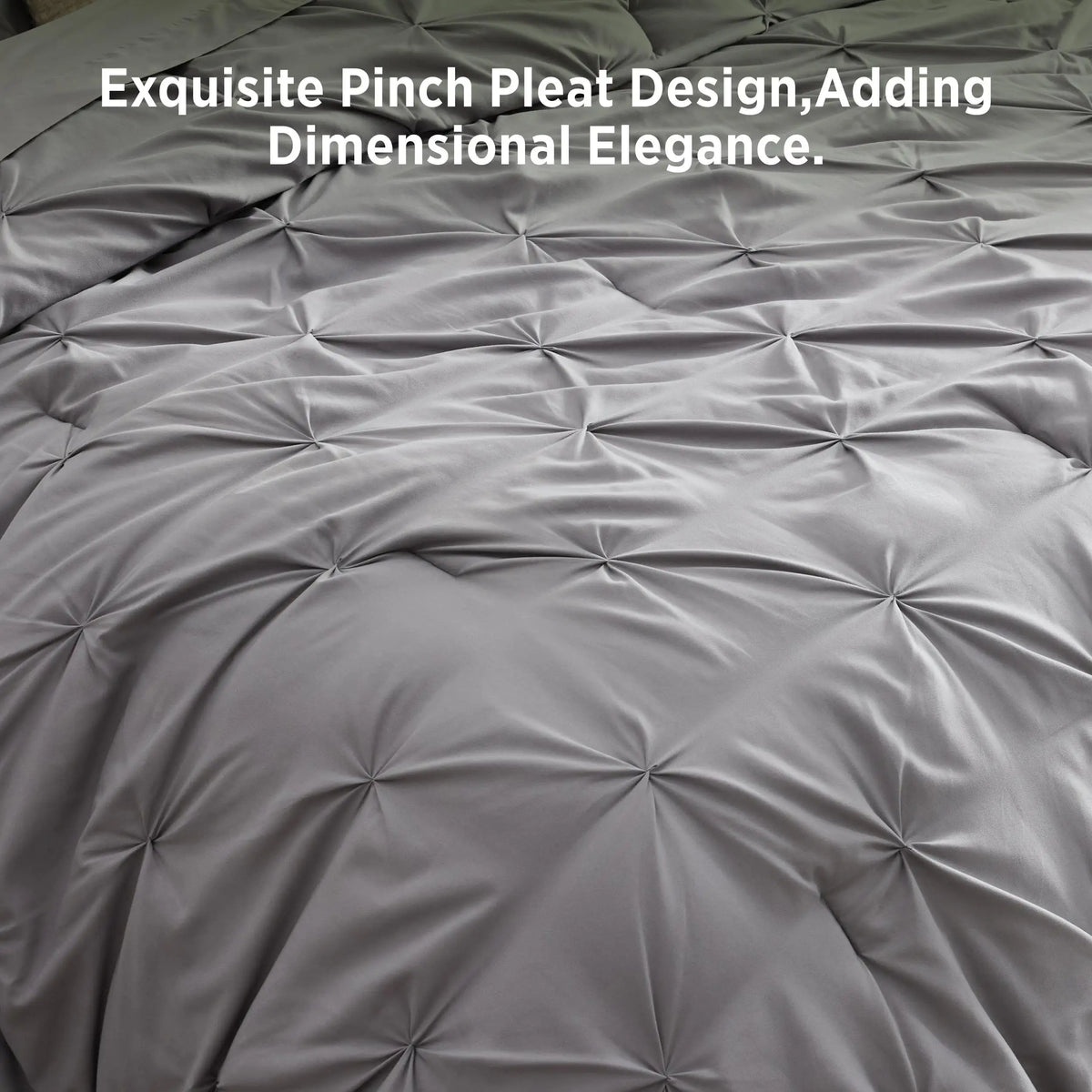 Luxury Pinch Pleat Microfiber Bedding Set With All Season Comforter