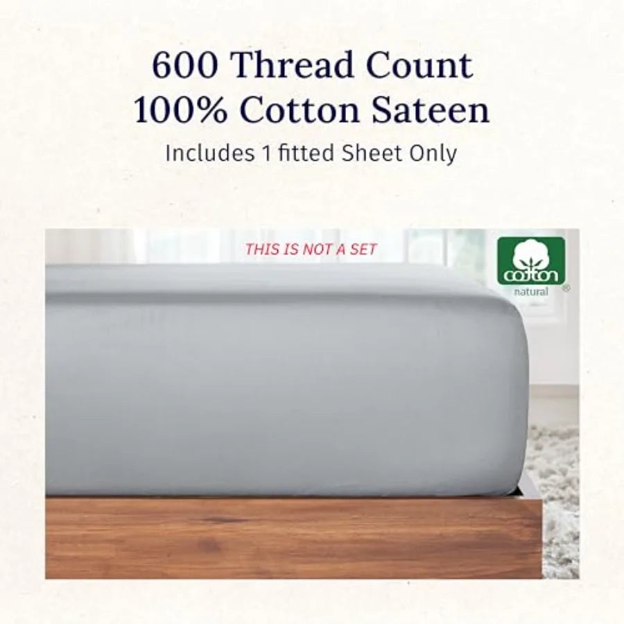 Soft Deep Pocket Fitted Sheet With Smooth Sateen Weave