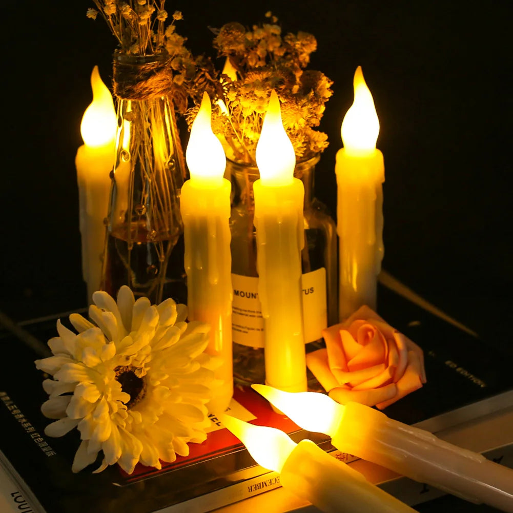 LED Flameless Taper Candles for Weddings and Home Decor