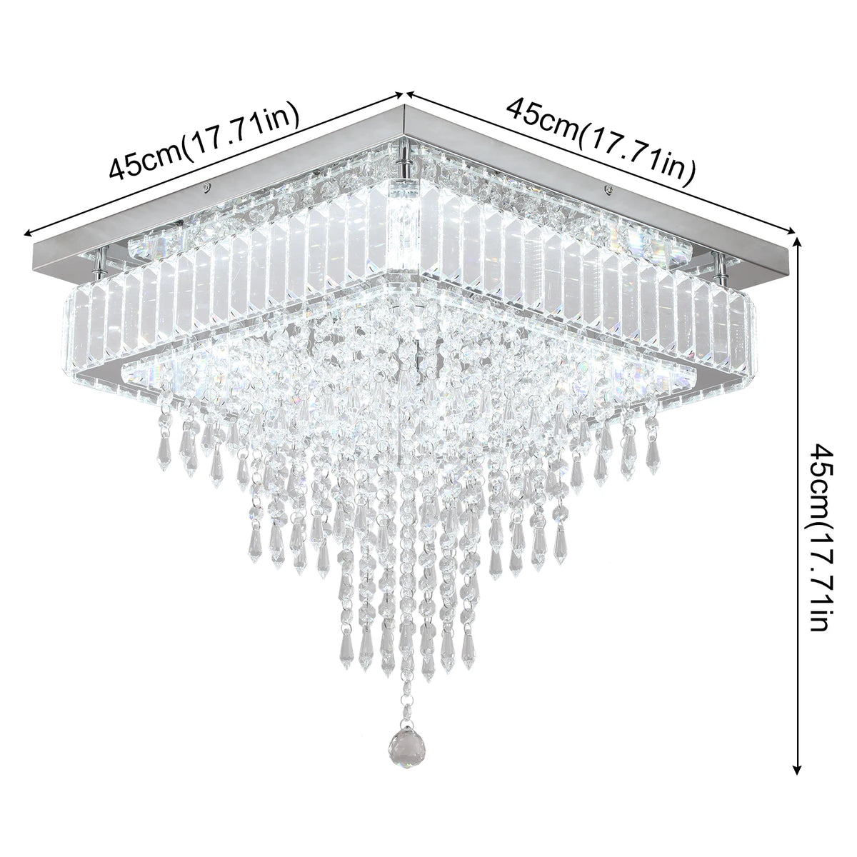 Vetrulus Modern Crystal LED Ceiling Chandelier Pendant Light Fixture
