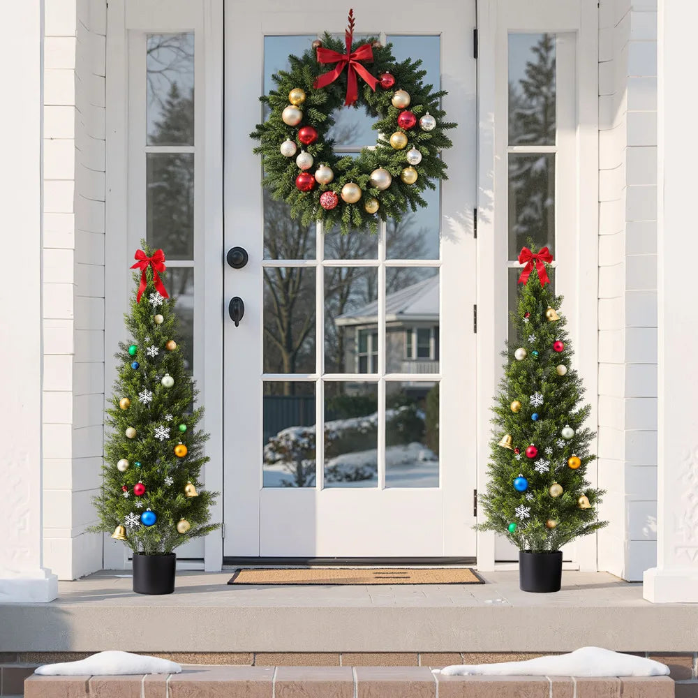 Artificial Topiary Cedar Trees Faux Pine Shrubs For Home Decor