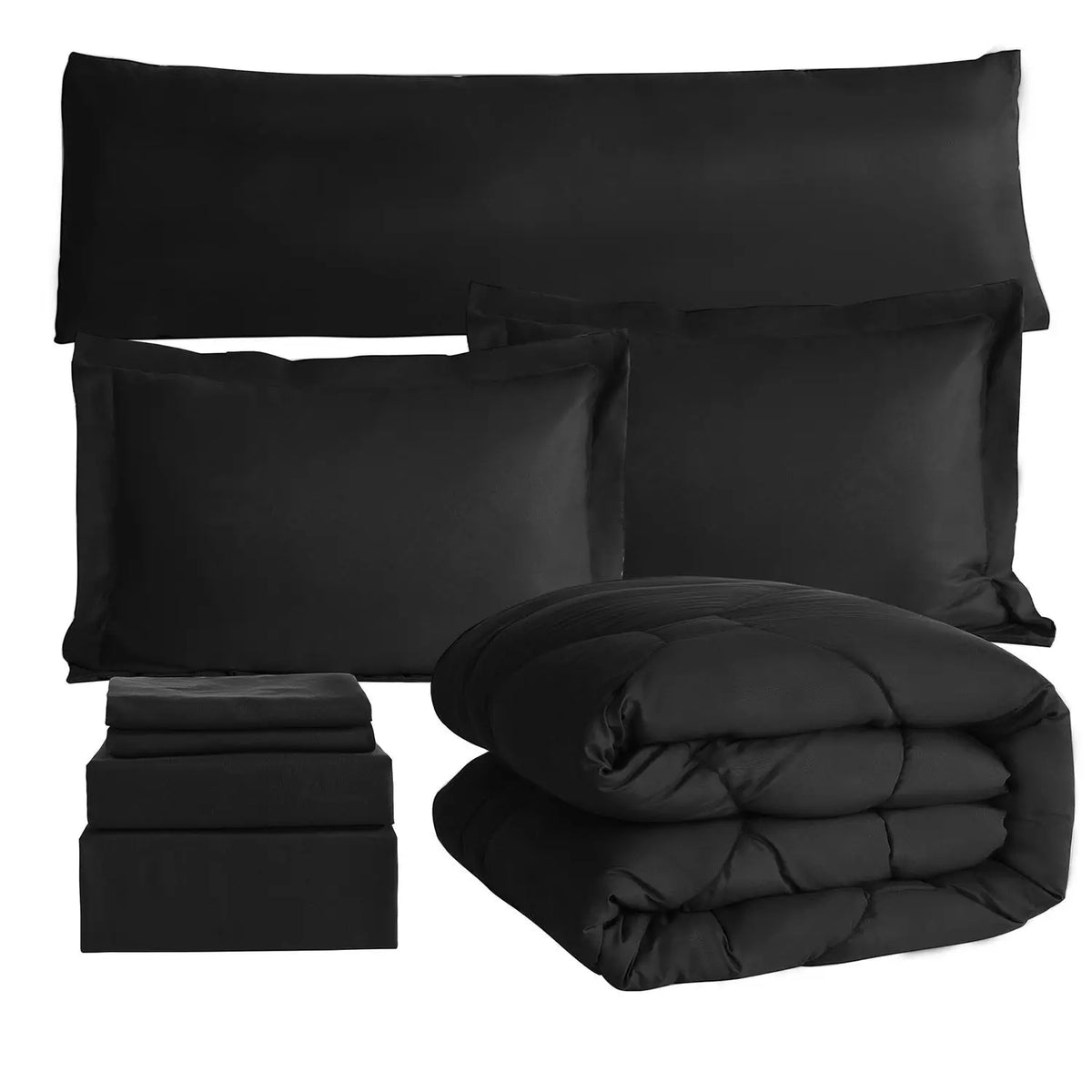 Modern Microfiber Comforter Set With Sheets Complete Bedding Set