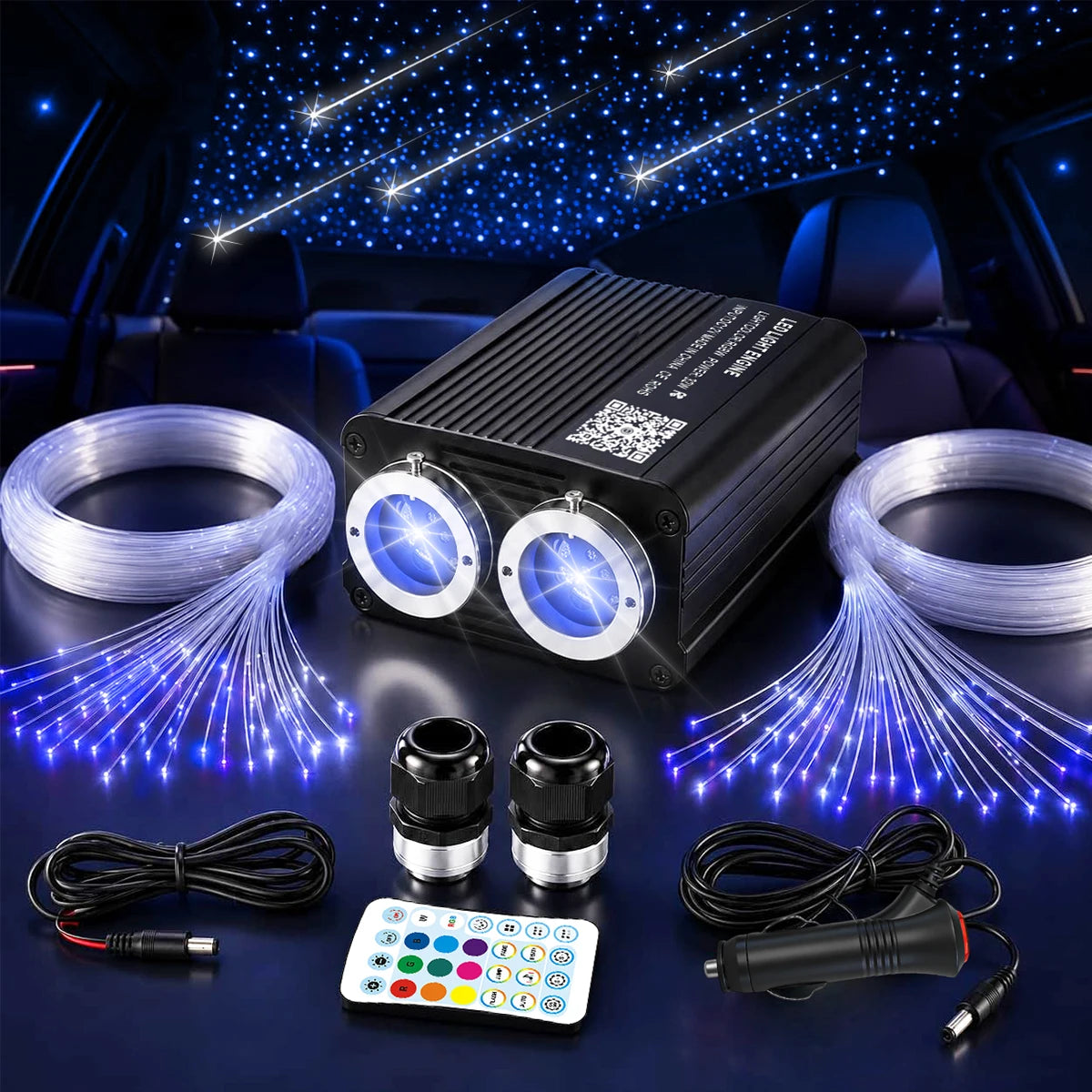 BRIVULGENT RGBW Fiber Optic Star Ceiling Light Kit for Cars