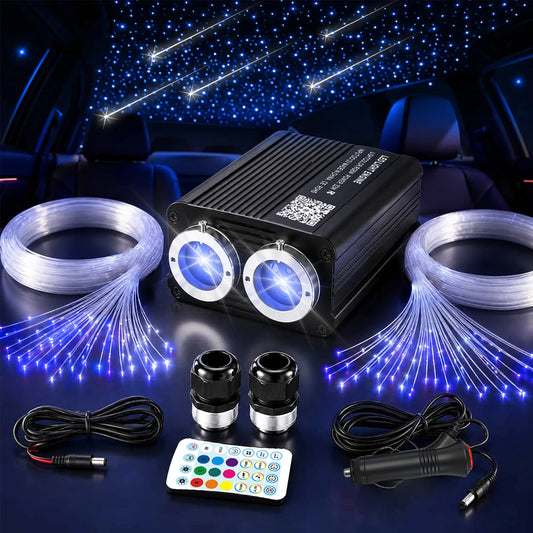 BRIVULGENT RGBW Fiber Optic Star Ceiling Light Kit for Cars