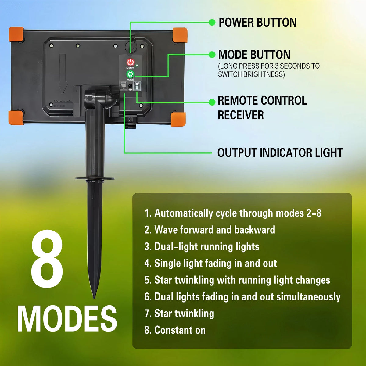 Solar Powered Waterproof Outdoor String Lights With Remote Control