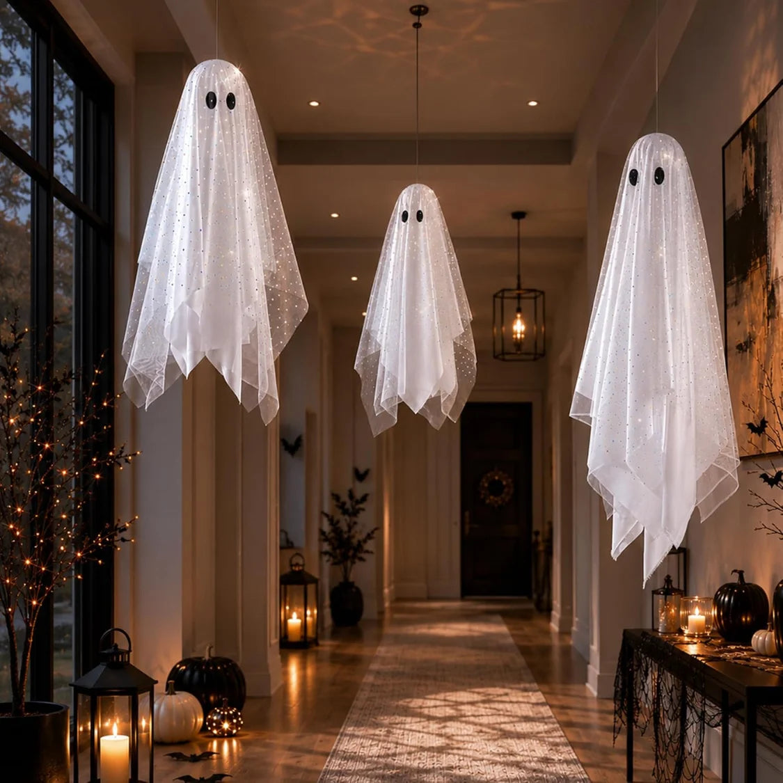Lighted Hanging Ghost Decorations for Indoor Outdoor Halloween