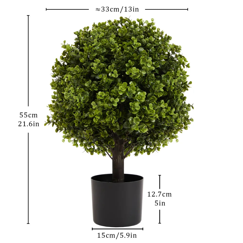 Artificial Boxwood Topiary Ball Tree In Pot Home Garden Decor
