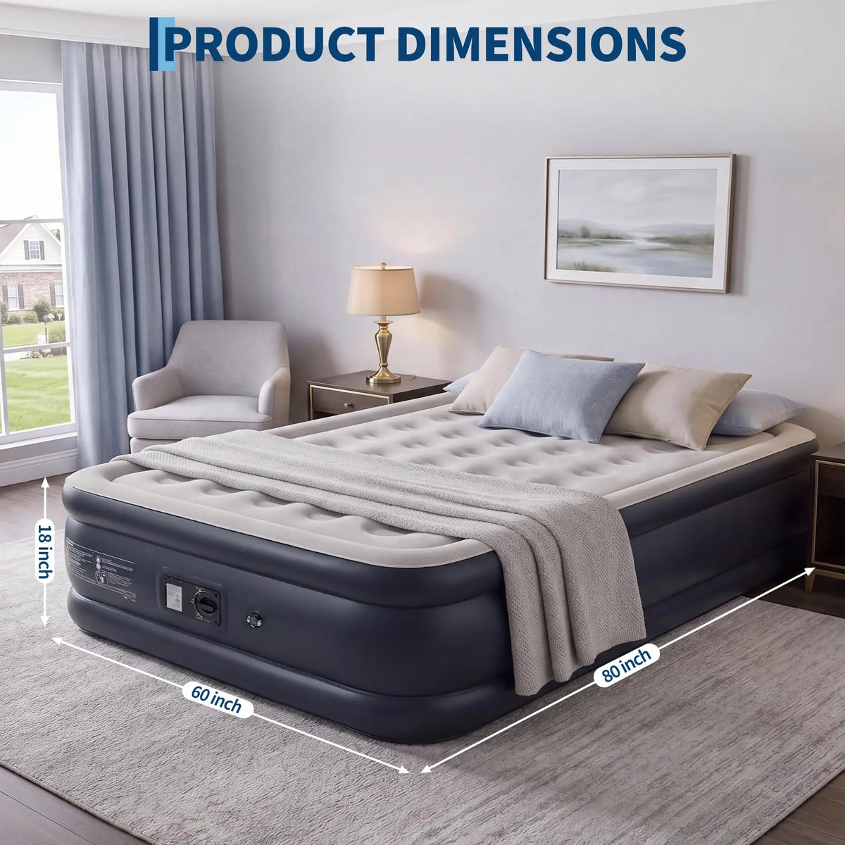 HiMISS Raised Air Mattress With Built In Pump Honeycomb Support