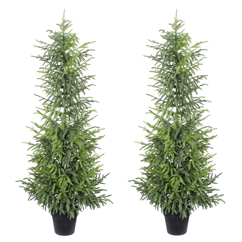 Artificial Real Touch Pine Tree In Decorative Pot Set