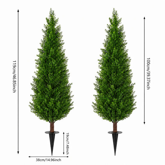 Artificial Cedar Topiary Trees With Ground Spikes UV Resistant