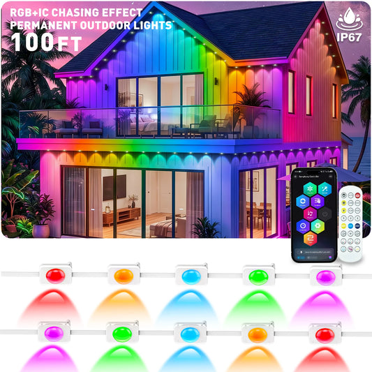AILBTON Permanent Outdoor RGBIC Eave Lights With Smart App Control