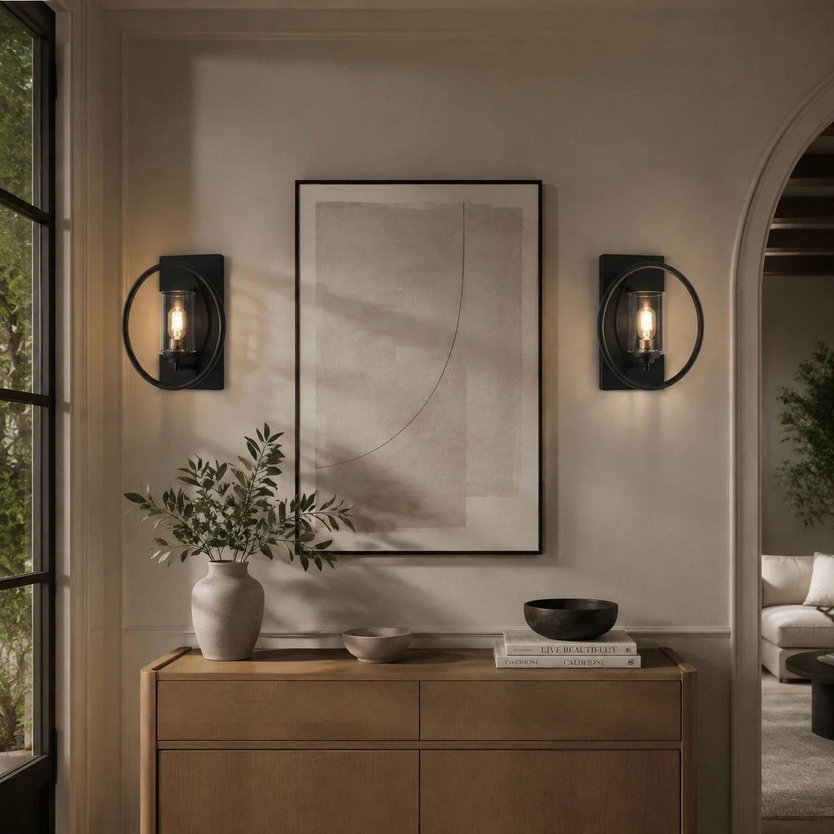 Dimmable Outdoor Wall Sconces Set of Two for Home Lighting