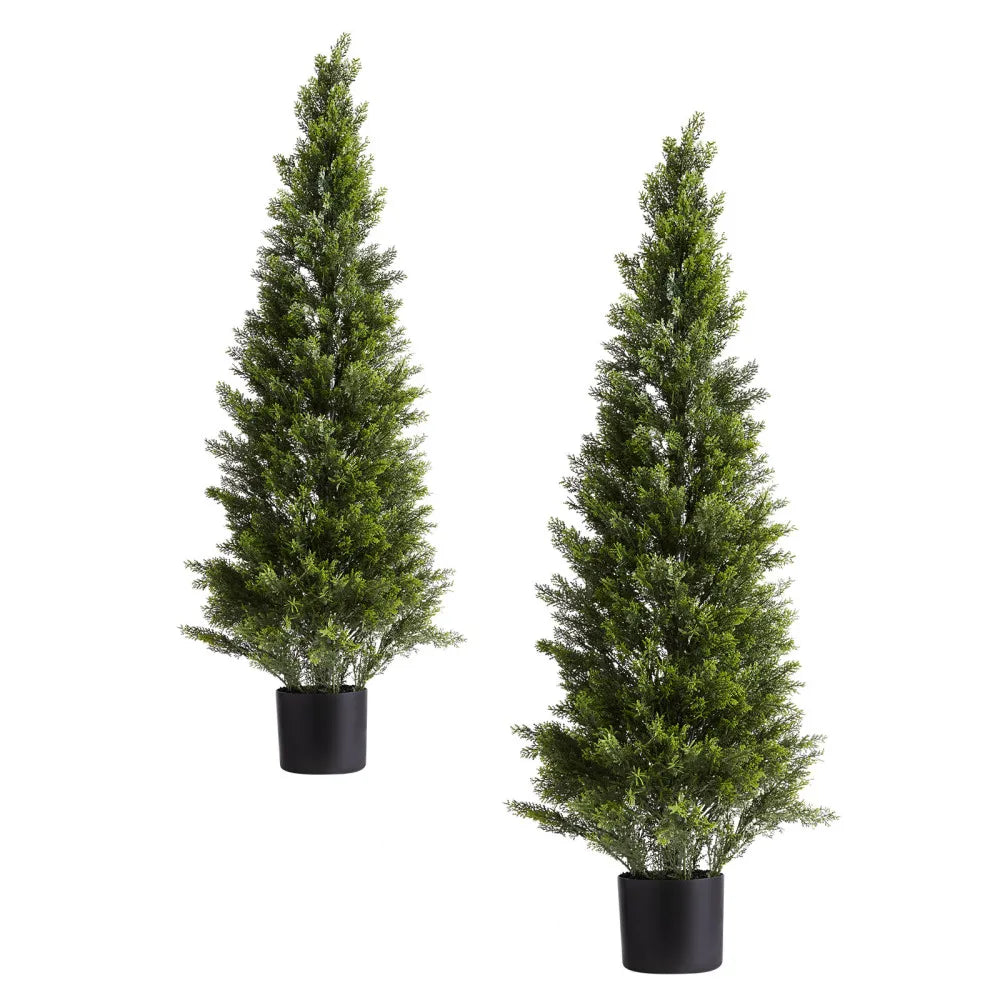Artificial Topiary Cedar Trees Faux Pine Shrubs For Home Decor