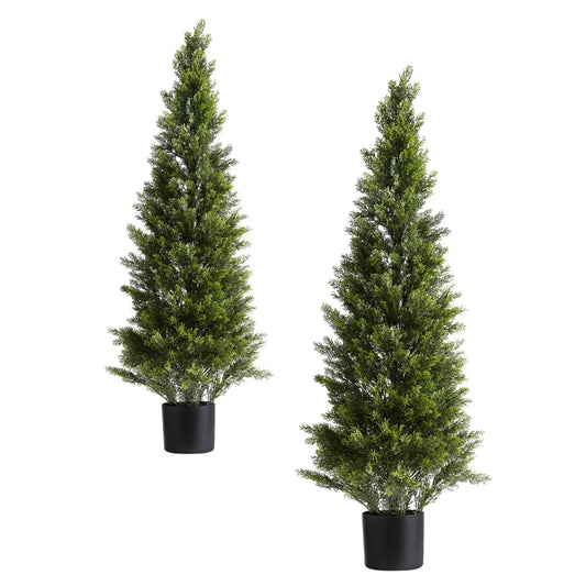 Artificial Topiary Cedar Trees Faux Pine Shrubs For Home Decor