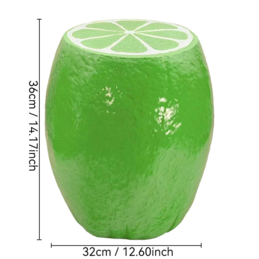 Novelty Lime Shaped Resin Stool Accent Table And Plant Stand