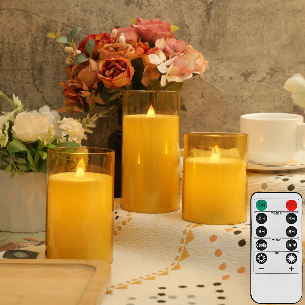 Flickering Flameless LED Candles with Timer Remote for Home Decor