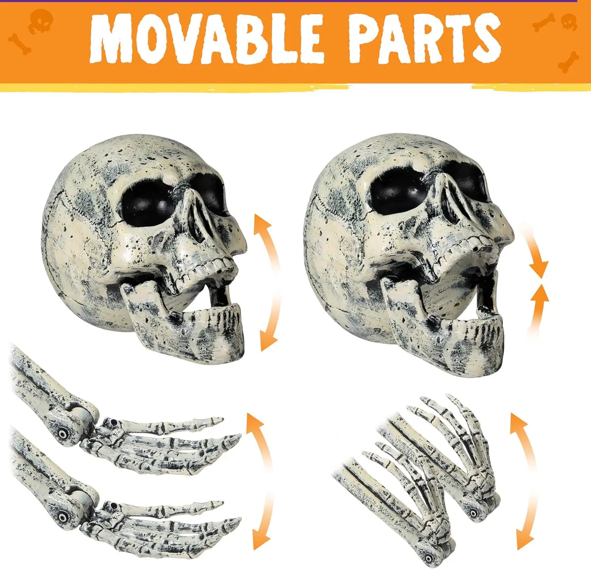 Halloween Skeleton Yard Stakes Outdoor Graveyard Decorations Set