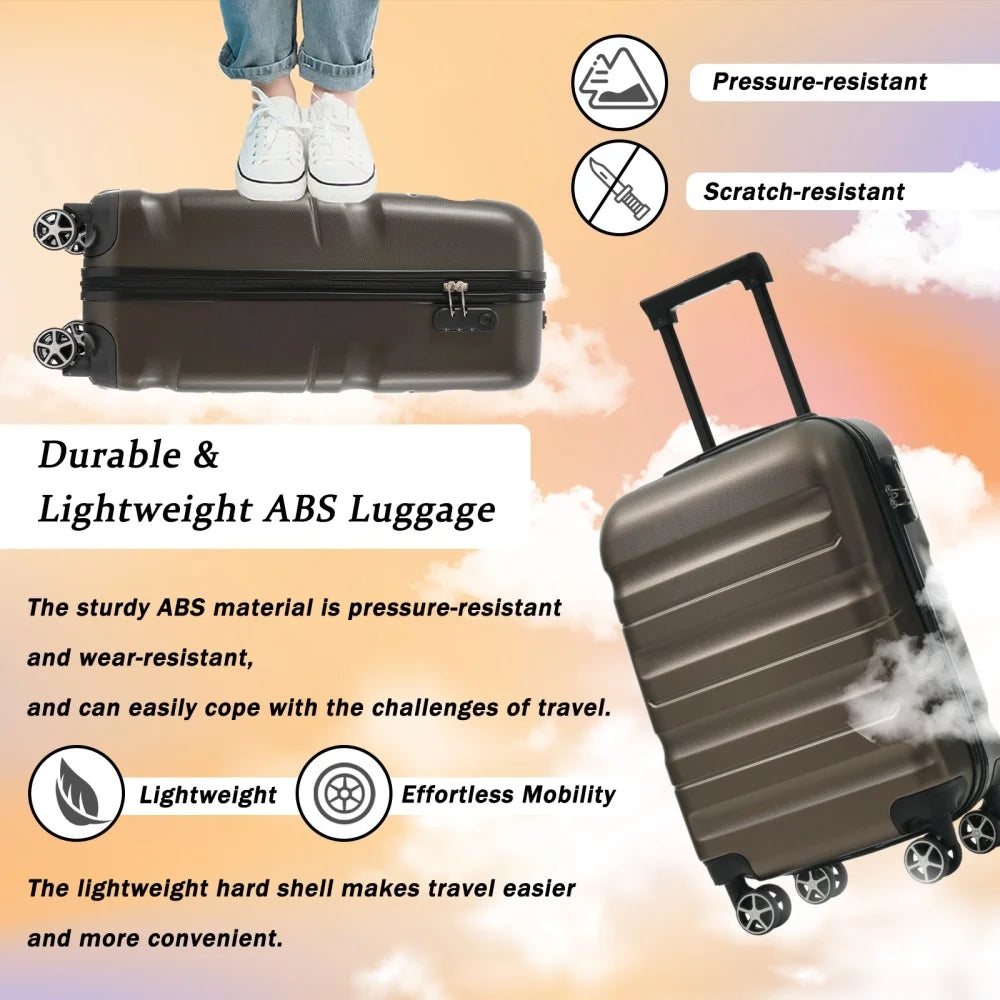 Hardshell ABS Luggage With Spinner Wheels And Packing Cubes
