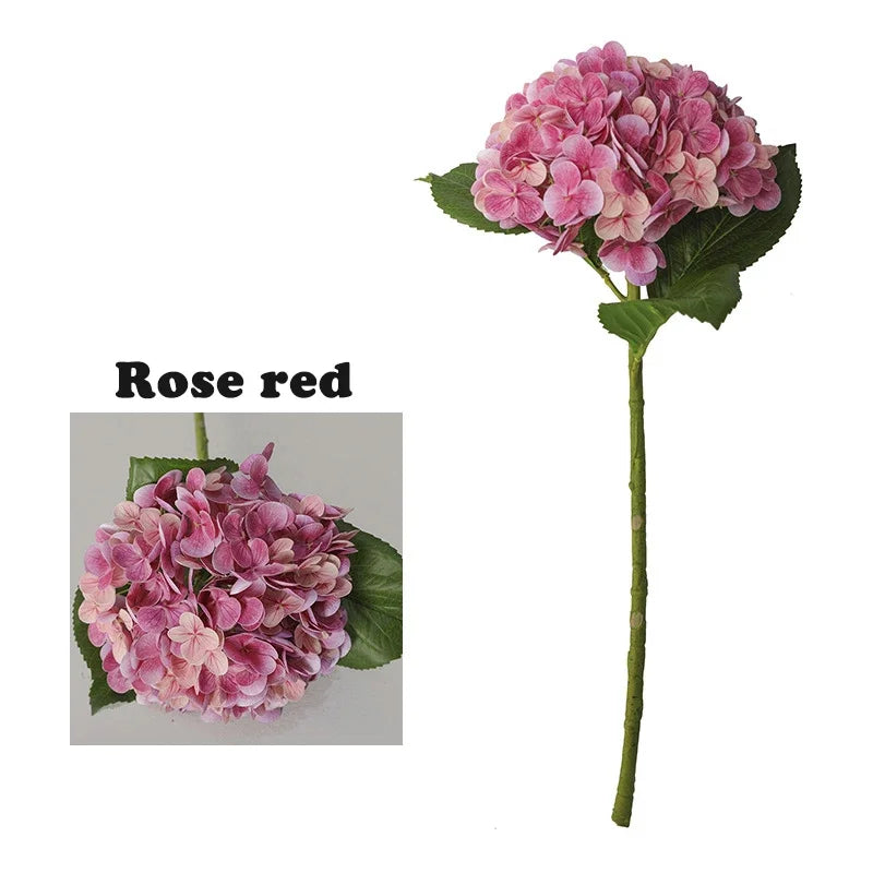Real Touch Hydrangea Artificial Flowers 3D Printing Latex Large Hydrangea for Home Decoration Bridal Bouquet Wedding
