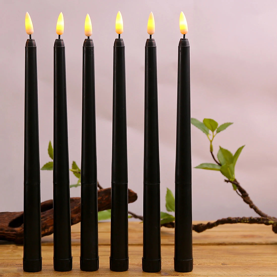 Flameless LED Taper Candles With Realistic Flickering Halloween Glow