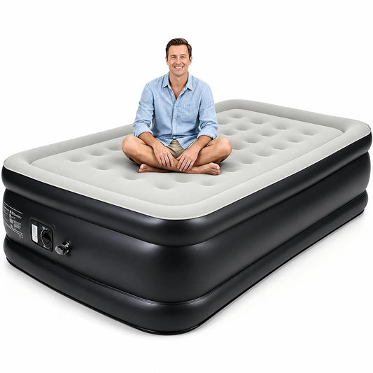 HiMISS Raised Air Mattress With Built In Pump Honeycomb Support