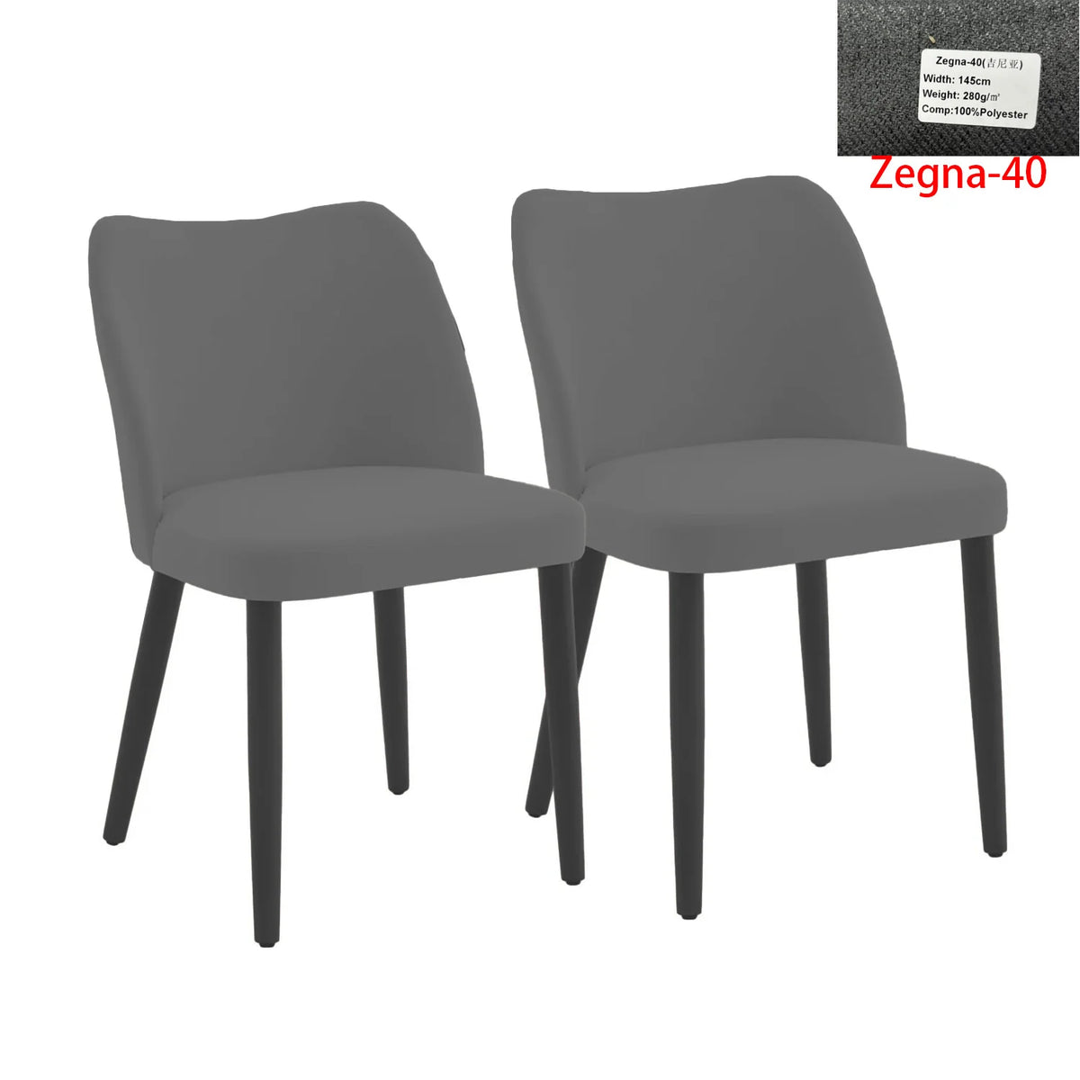 HiMISS Cushioned Dining Chairs With Wood Legs Set Of Two