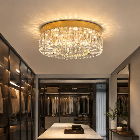 GreeLustr Modern Crystal LED Semi Flush Mount Ceiling Chandelier