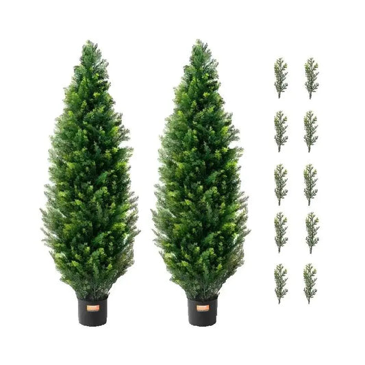 SucceBuy Artificial Cedar Topiary Tree Evergreen Outdoor Home Decor