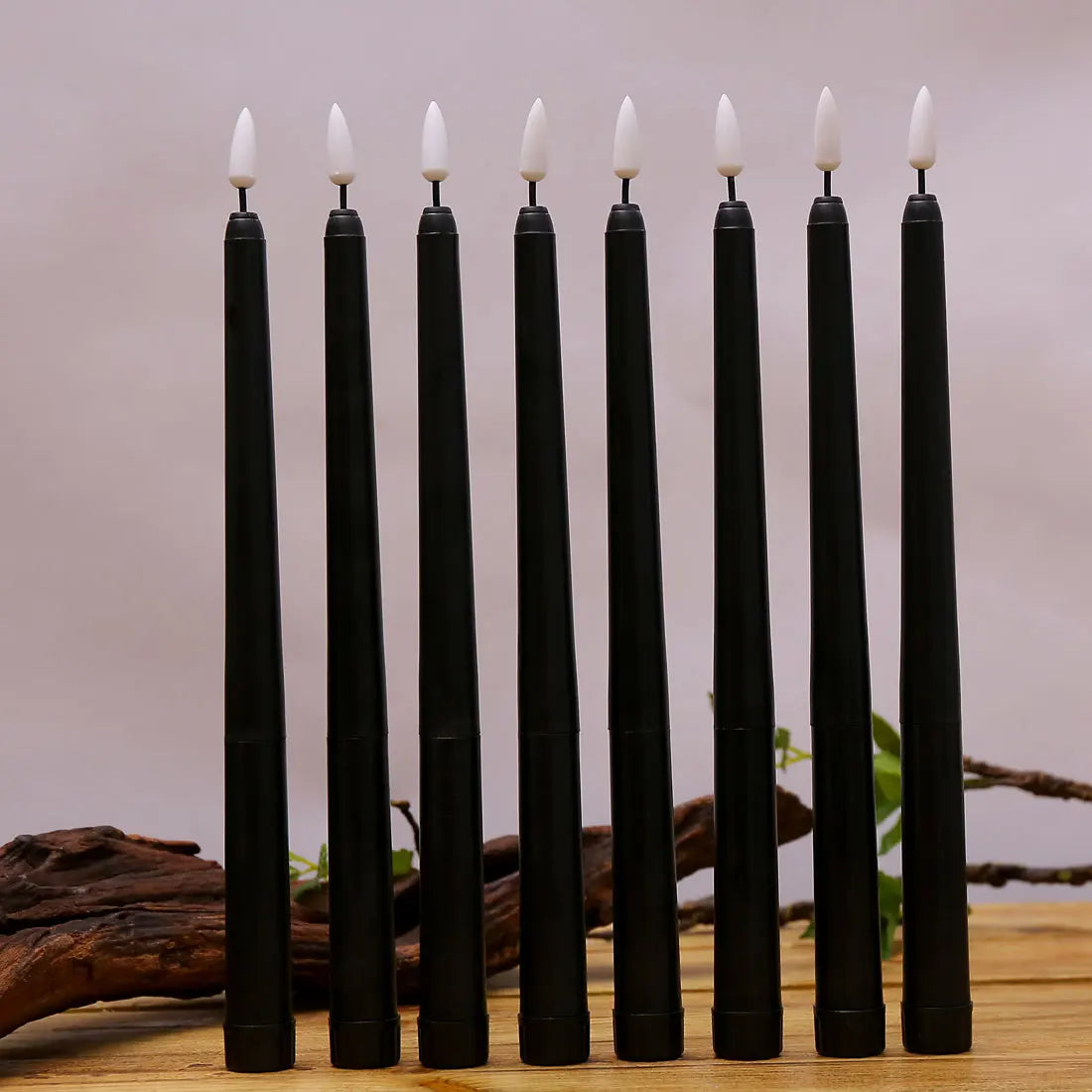 Flameless LED Taper Candles With Realistic Flickering Halloween Glow