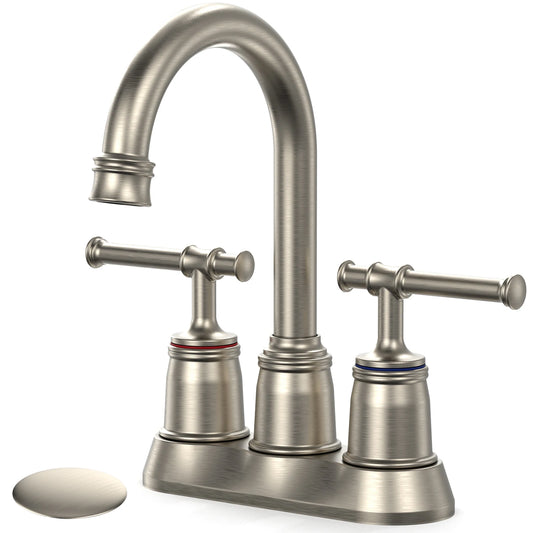 Twister Ck Dual Handle Bathroom Basin Faucet With Swivel Spout
