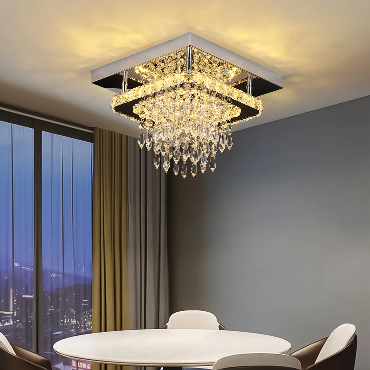 Vetrulus Modern Crystal LED Ceiling Chandelier Pendant Light Fixture