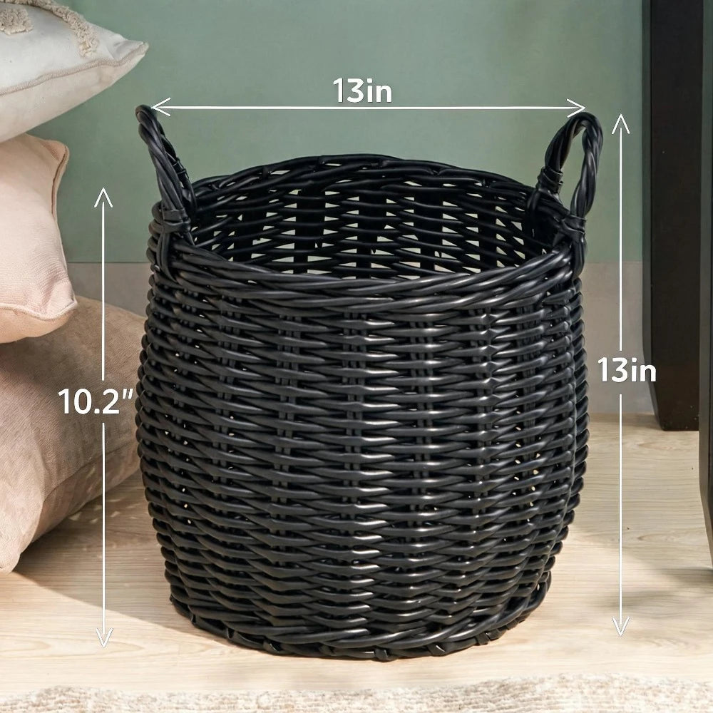 Water Hyacinth Woven Oval Laundry Hamper Storage Basket
