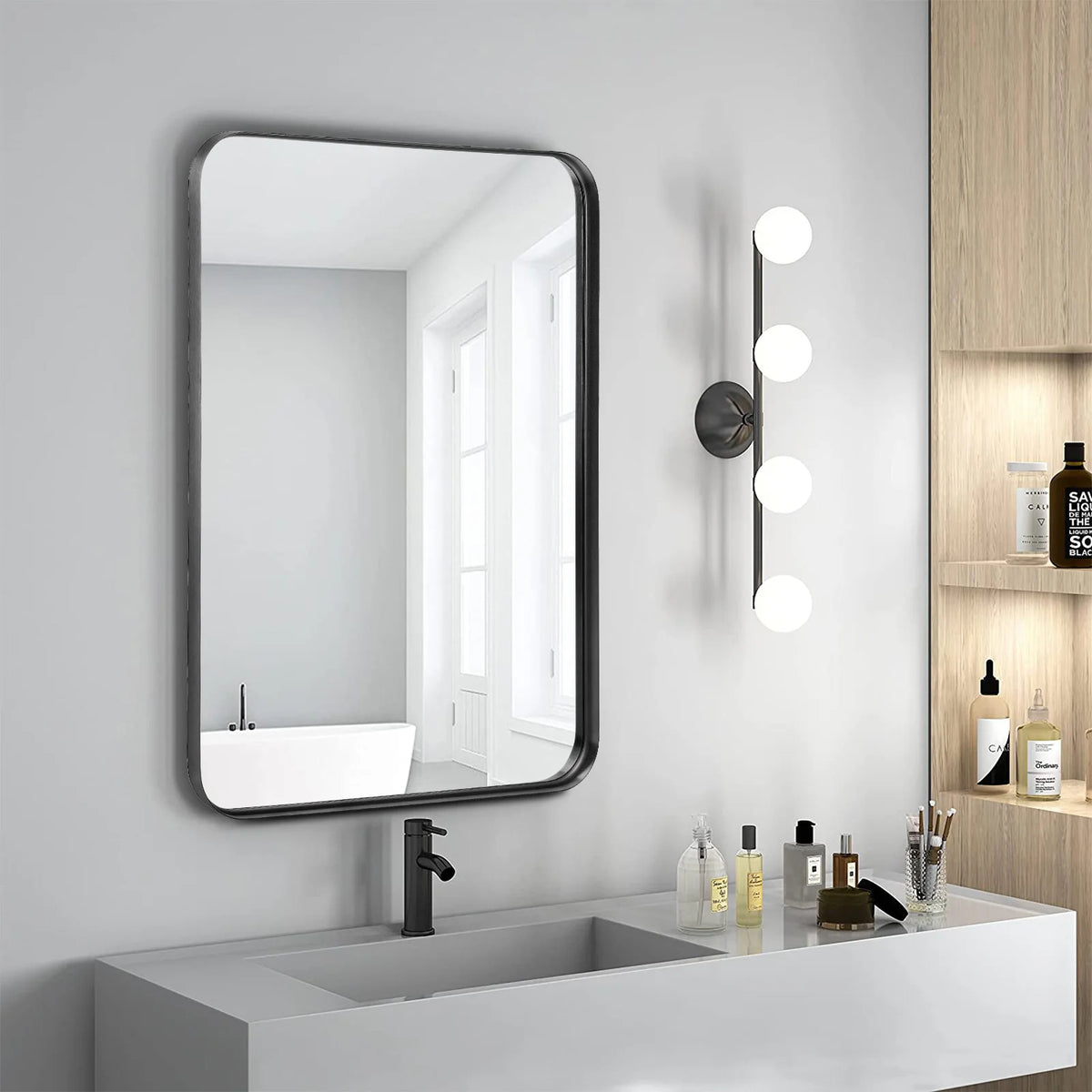JHK Modern Metal Framed Wall Mirror For Living Room