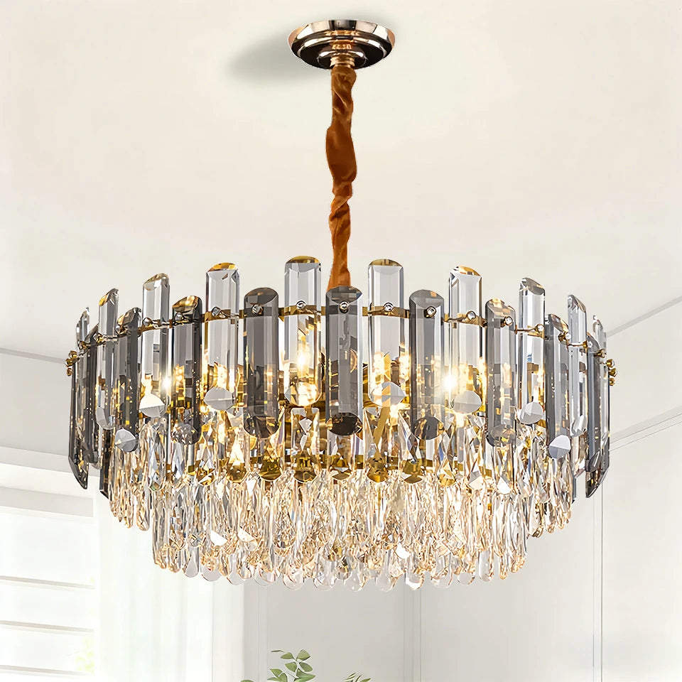 PIBAOGU Modern K9 Crystal Chandelier for Dining and Living Rooms