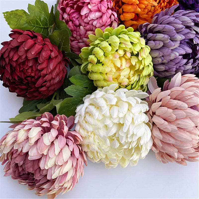 Large Single Chrysanthemum Country Style Living Room Flower Arrangement Artificial Flowers Wedding Shooting Props Decor Floral