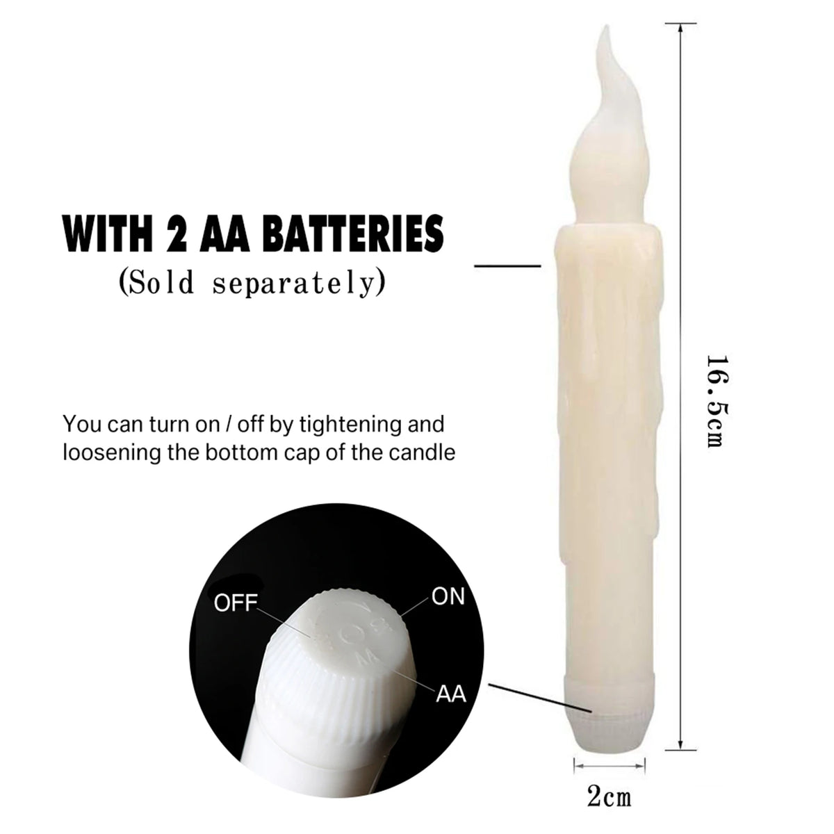 LED Flameless Taper Candles for Weddings and Home Decor