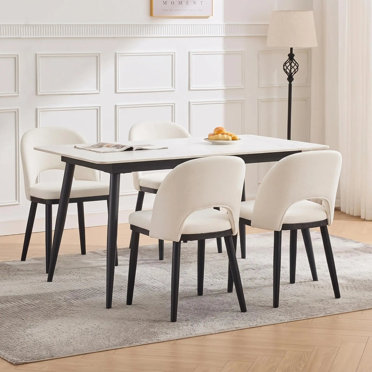 Modern Wooden Dining Chairs With Upholstered Seats And Reinforced Frames
