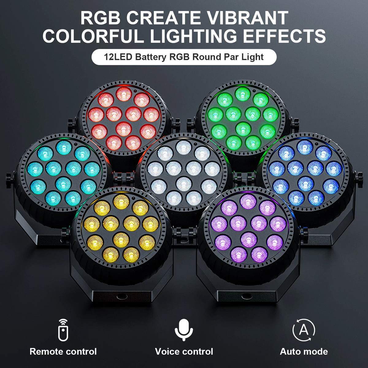 Somspot RGB Par Lights for DJ Stage and Party Lighting