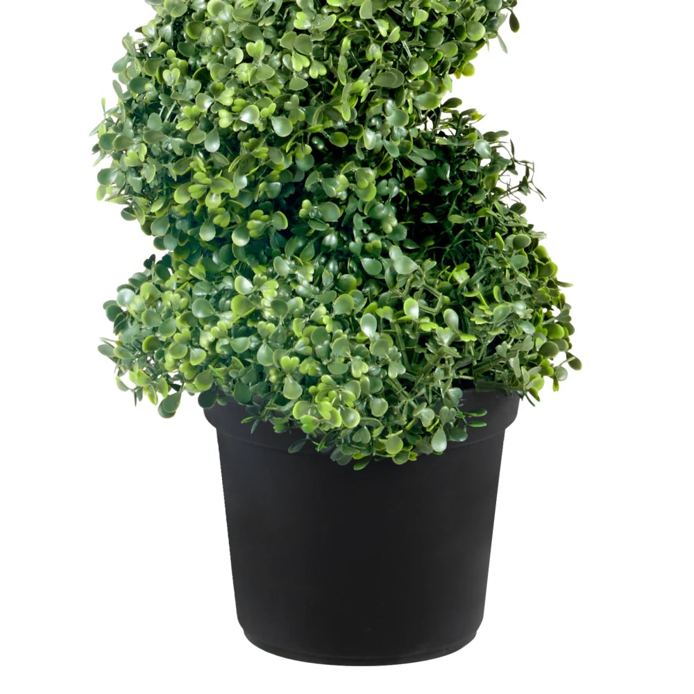 Artificial Boxwood Spiral Topiary Plants With Replacement Leaves