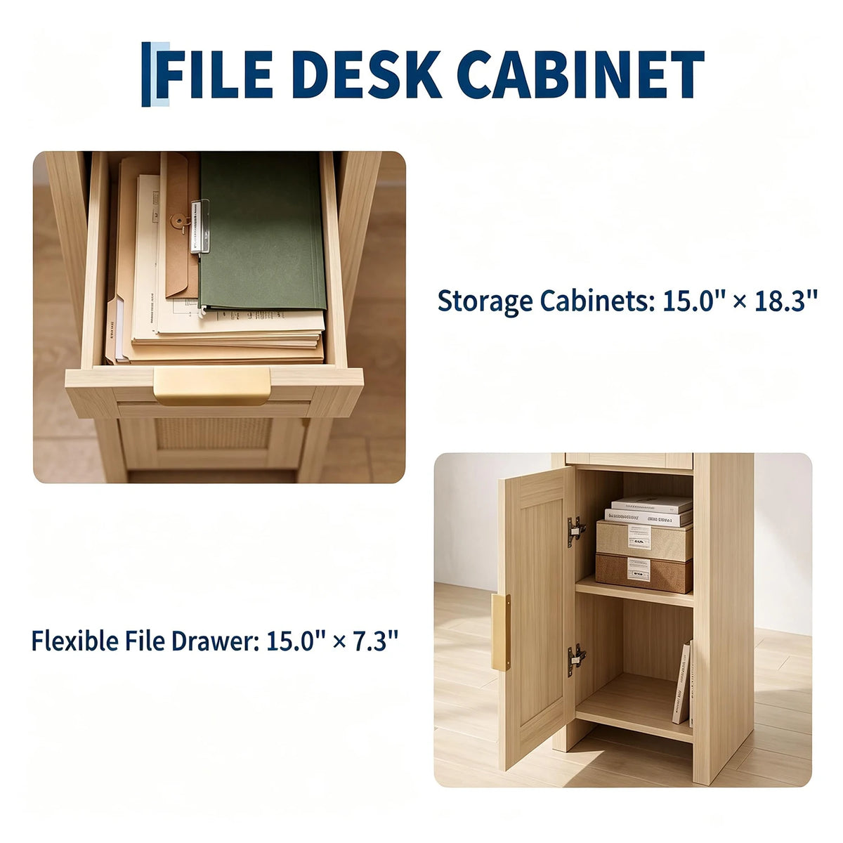 HiMISS L Shaped Corner Desk With Bookshelf Cabinet And Storage