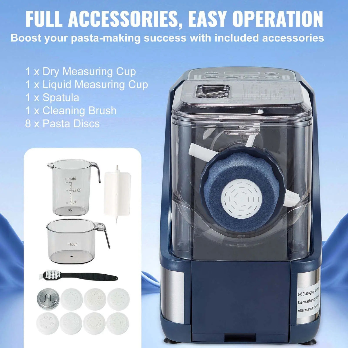 Automatic Electric Pasta Maker With 8 Noodle Shapes