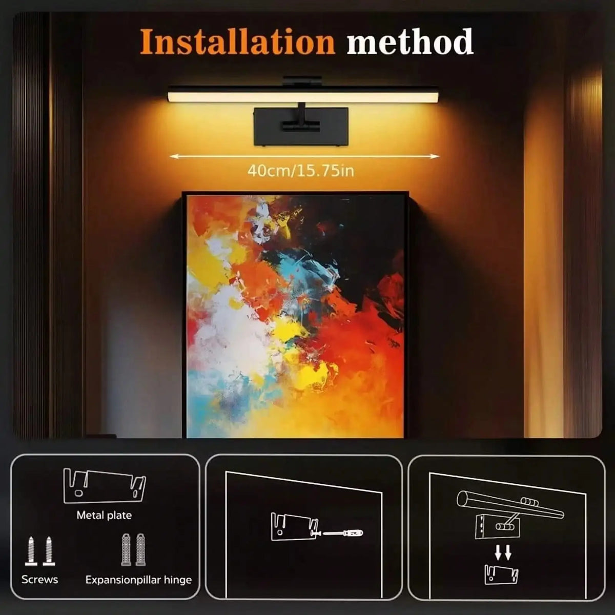 Rechargeable Magnetic LED Picture Light With Remote For Art Displays