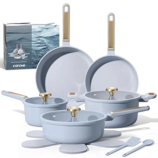 Ceramic Nonstick Cookware Set With Pots And Pans Non-Toxic