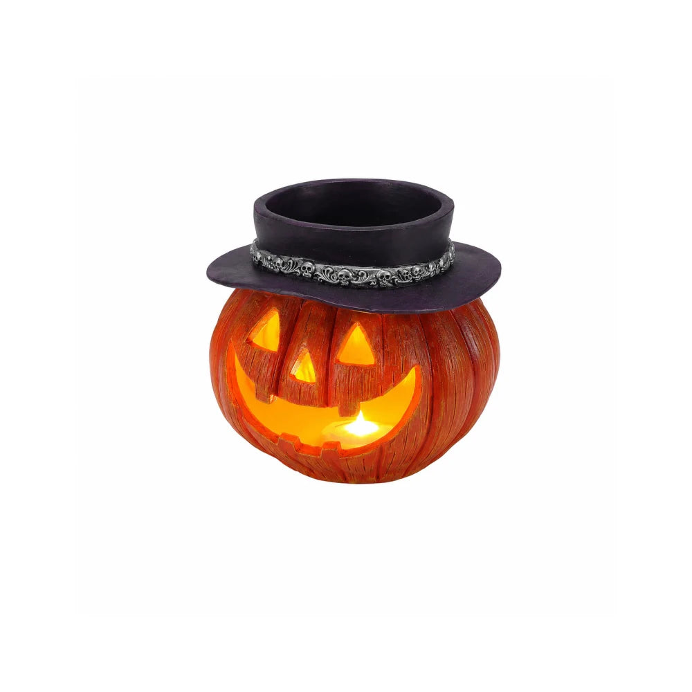 Light Up Halloween Pumpkin Candy Bowl Jack O Lantern Decoration