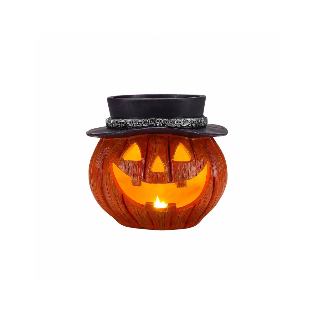 Light Up Halloween Pumpkin Candy Bowl Jack O Lantern Decoration