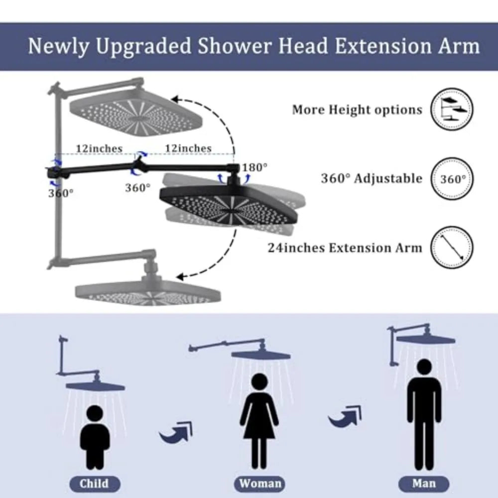 Dual Showerhead And Handheld Combo With Four Spray Modes